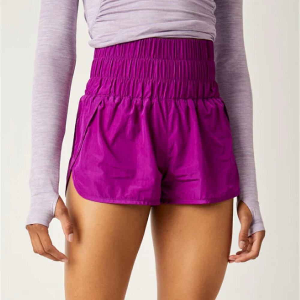 Free People The Way Home Short XS lined purple EUC active high rise back pocket